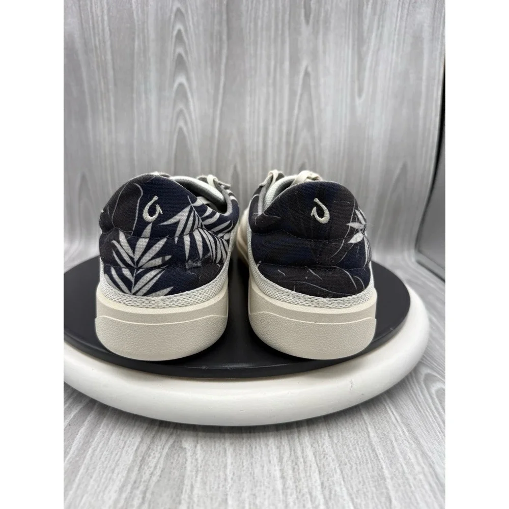 OluKai Punini Mens Size 11.5 Off White Aloha Navy Court Casual Shoes Sneakers